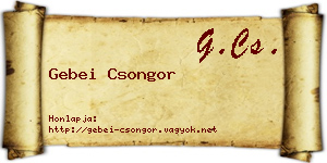 Gebei Csongor névjegykártya
